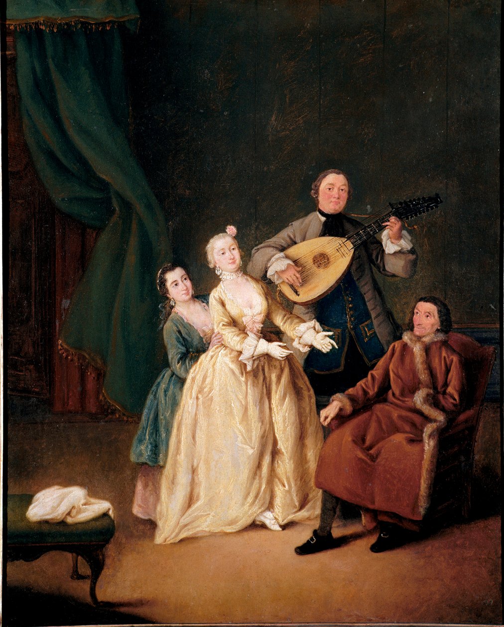 Pietro Longhi (1702-1785) családi koncertfestménye 1752 Dim. 62x51 cm Ca 