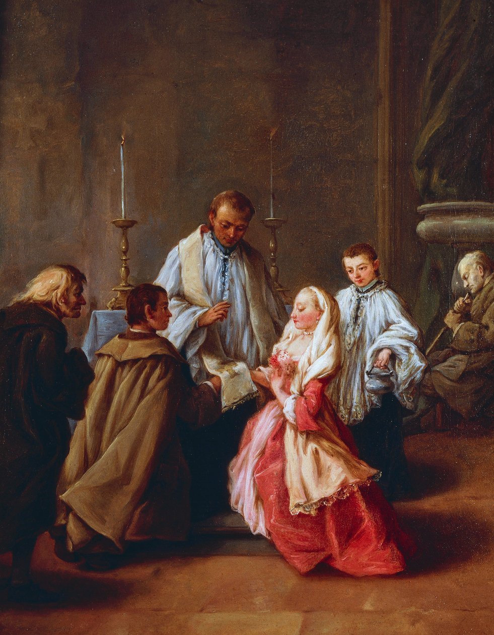 A hét szentség: Házasság, 1755-57 előtt, Pietro Longhi (1701-1785), olaj, vászon, 61x50 cm. alkotó: Pietro Longhi