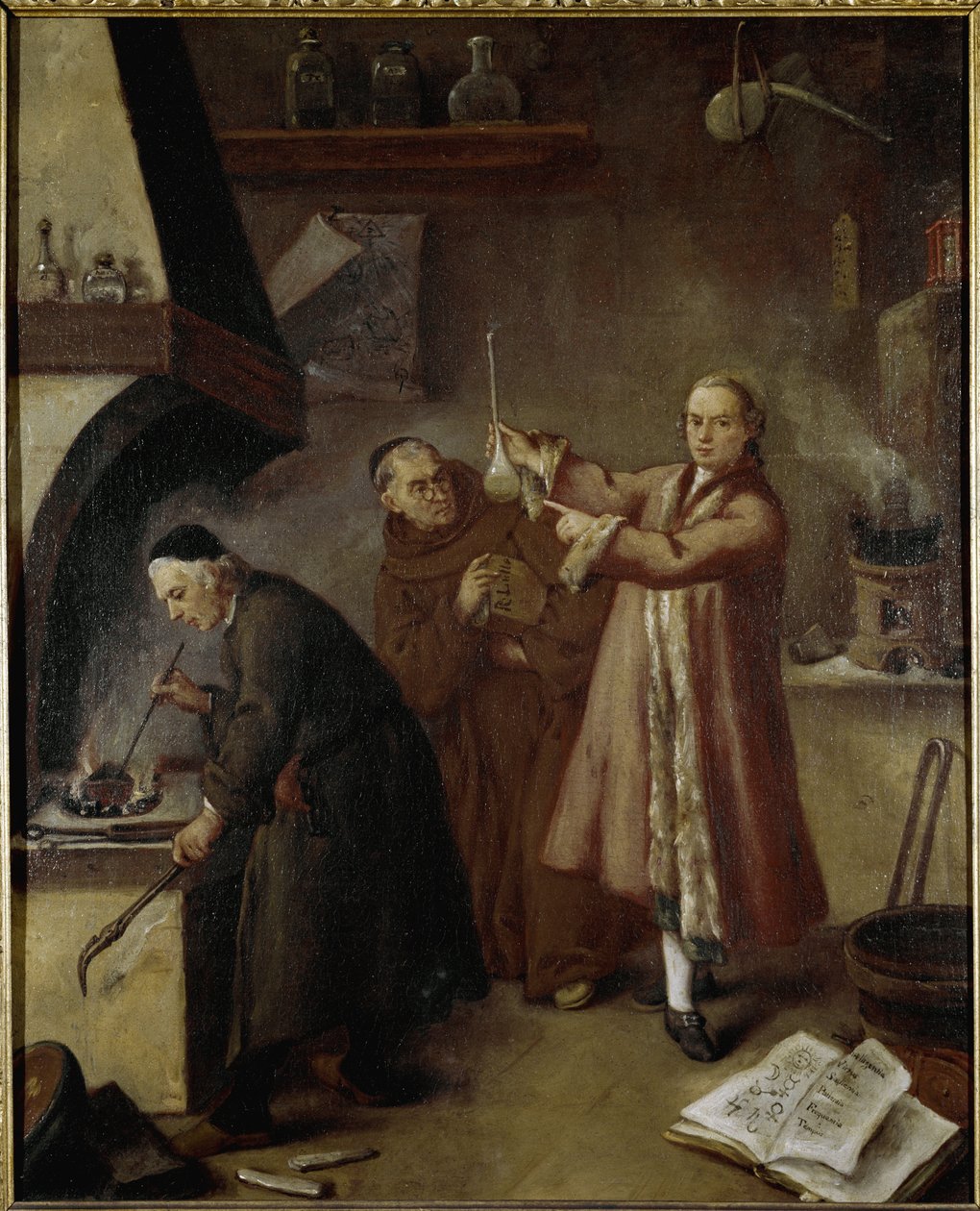Az alkimista labor. Pietro Longhi (1702-1785) festménye: Palazzo Ca 