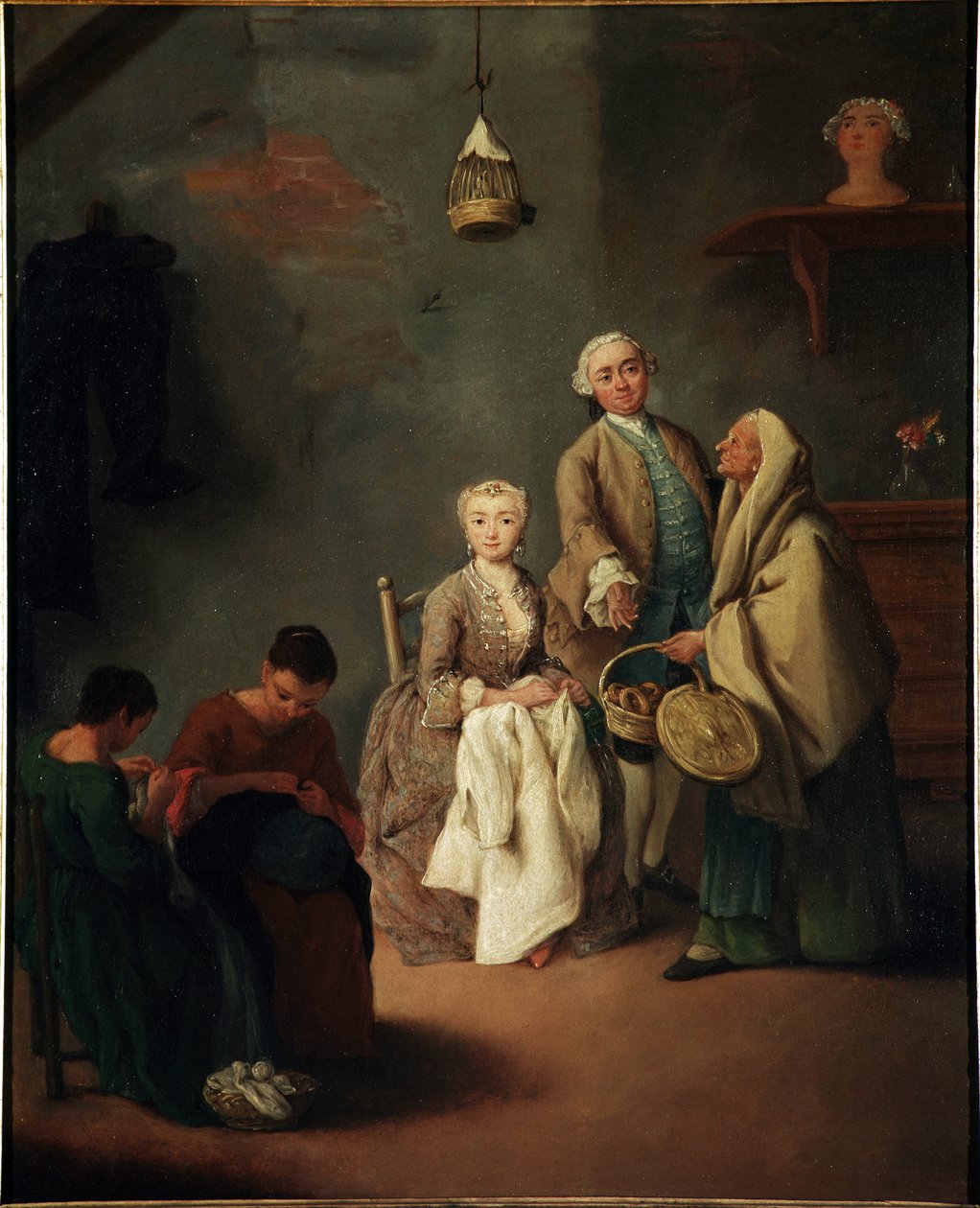 A munka iskolája Pietro Longhi (1702-1785) festménye 1752 Méret: 62x50 cm Velence, Ca 