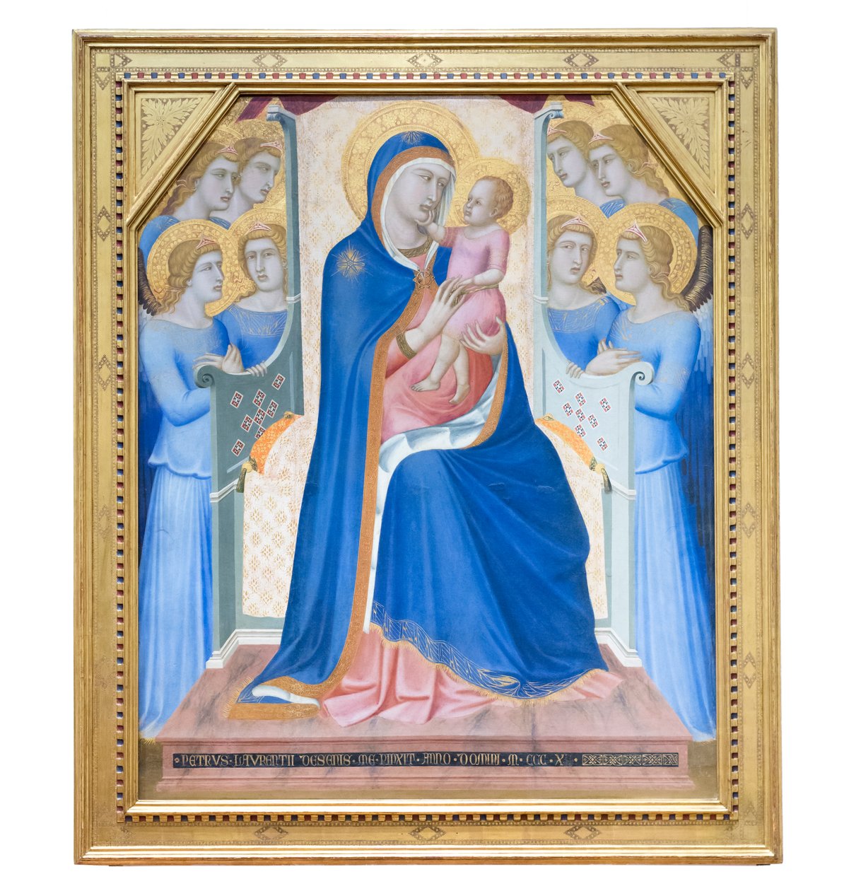 Madonna és Gyermek nyolc angyallal trónol alkotó: Pietro Lorenzetti