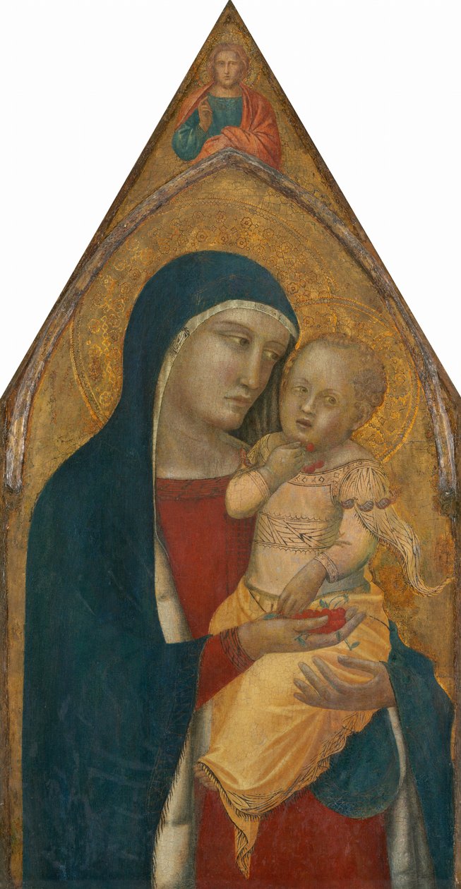 Madonna és gyermeke, Krisztus áldásával [középső panel] alkotó: Pietro Lorenzetti