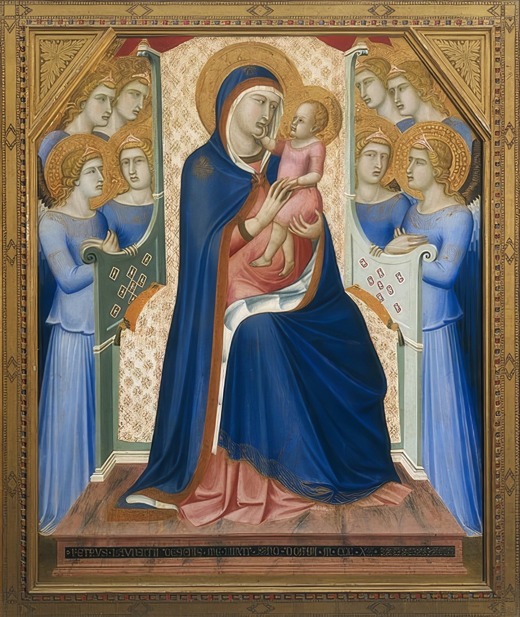 Madonna angyalokkal körülvéve. 1340 körül alkotó: Pietro Lorenzetti