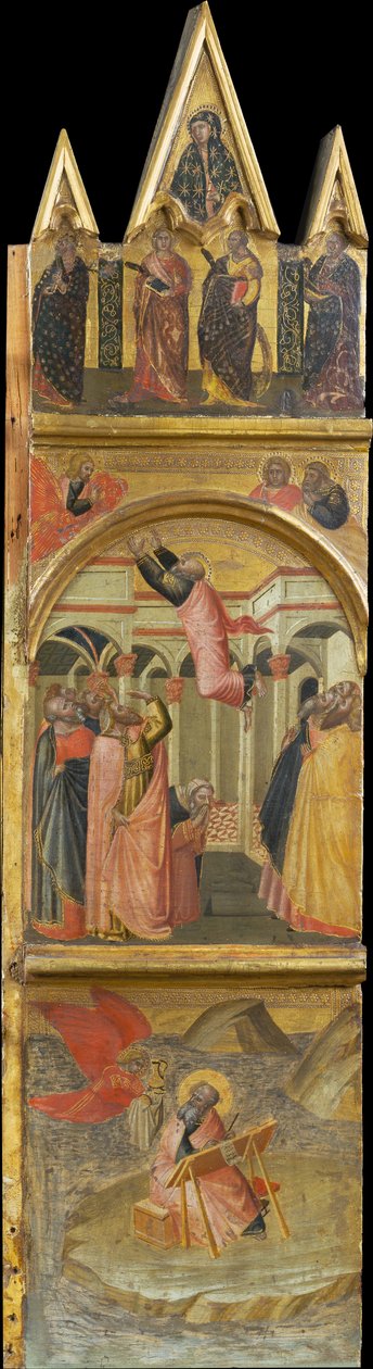 Der heilige Johannes der Evangelist auf Patmos, seine Himmelfahrt alkotó: Pietro Lorenzetti