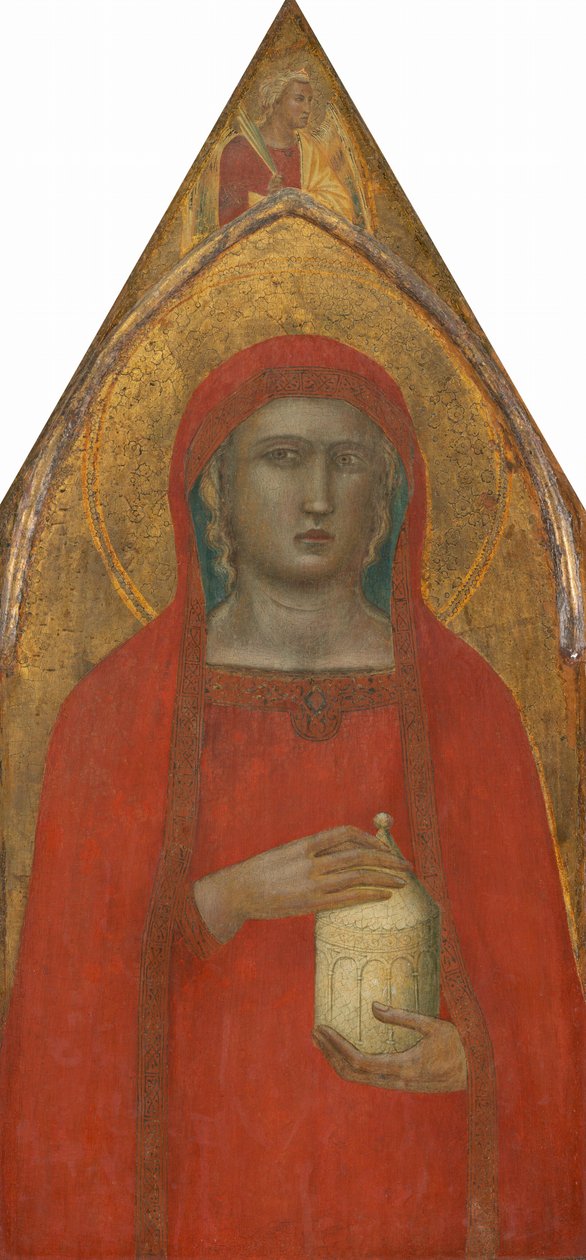 Szent Mária Magdolna angyallal [bal oldali panel], valószínűleg 1340. alkotó: Pietro Lorenzetti