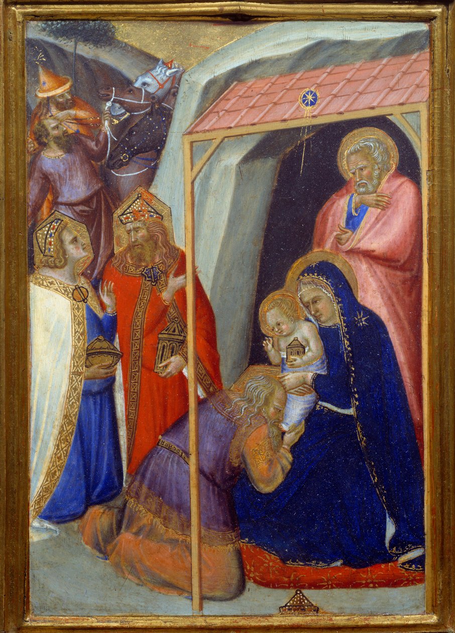 Pietro Lorenzetti (1280-1348) A Detrempe-mágusok imádása a fán alkotó: Pietro Lorenzetti