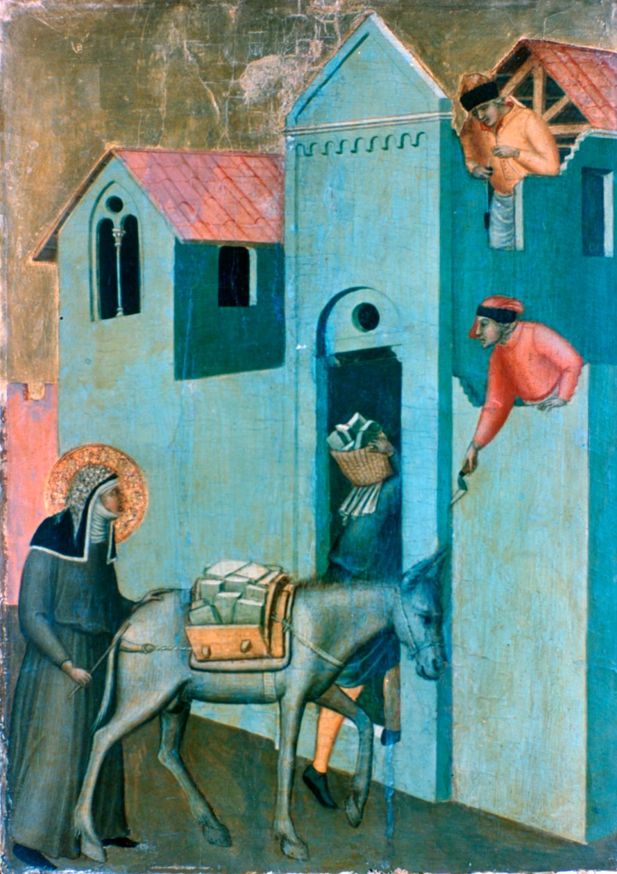Az áldott alázat és tizenegy történet az életéből, részlet, c1306-1348 alkotó: Pietro Lorenzetti