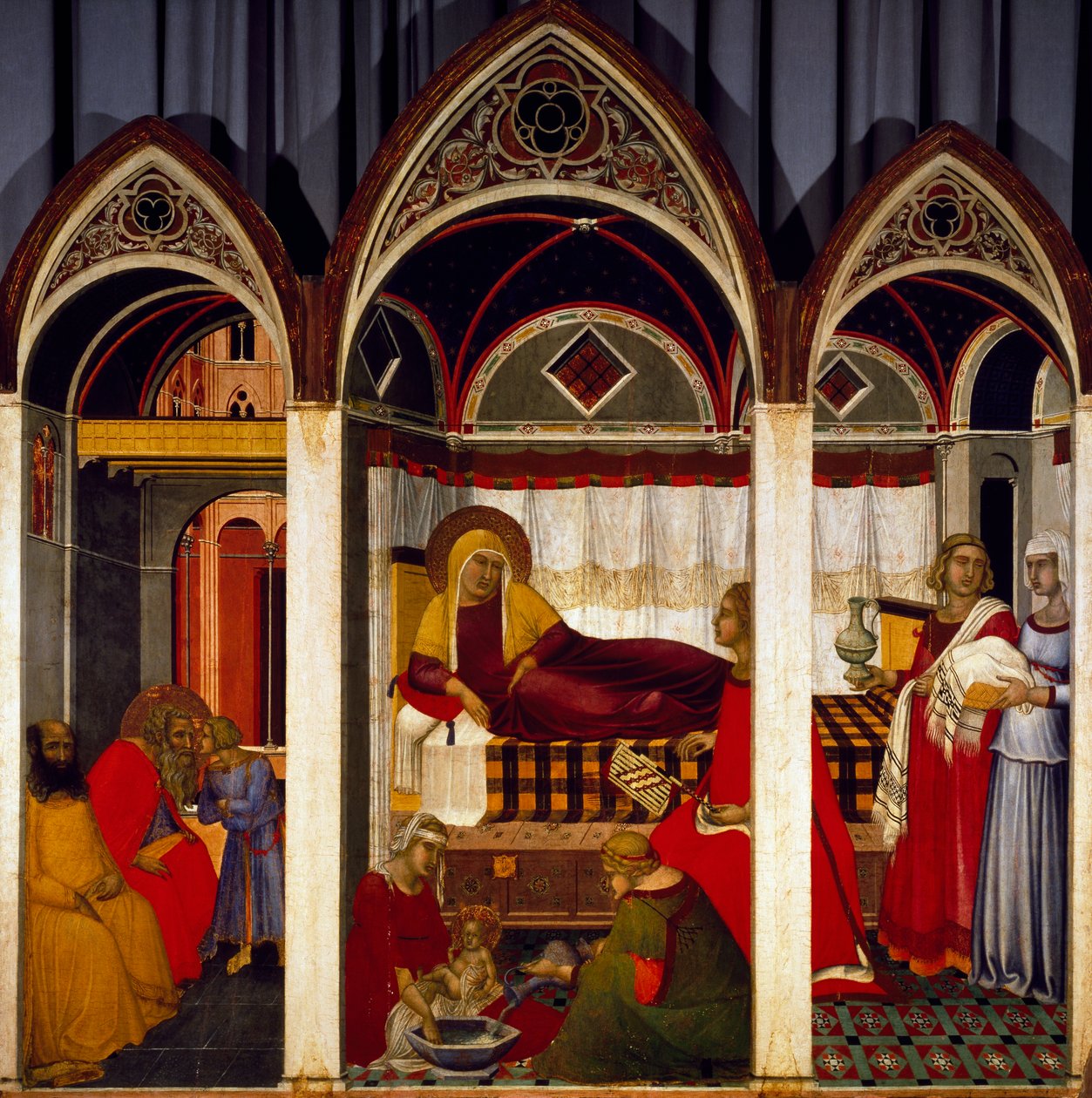 A Szűz születésének triptichonja alkotó: Pietro Lorenzetti
