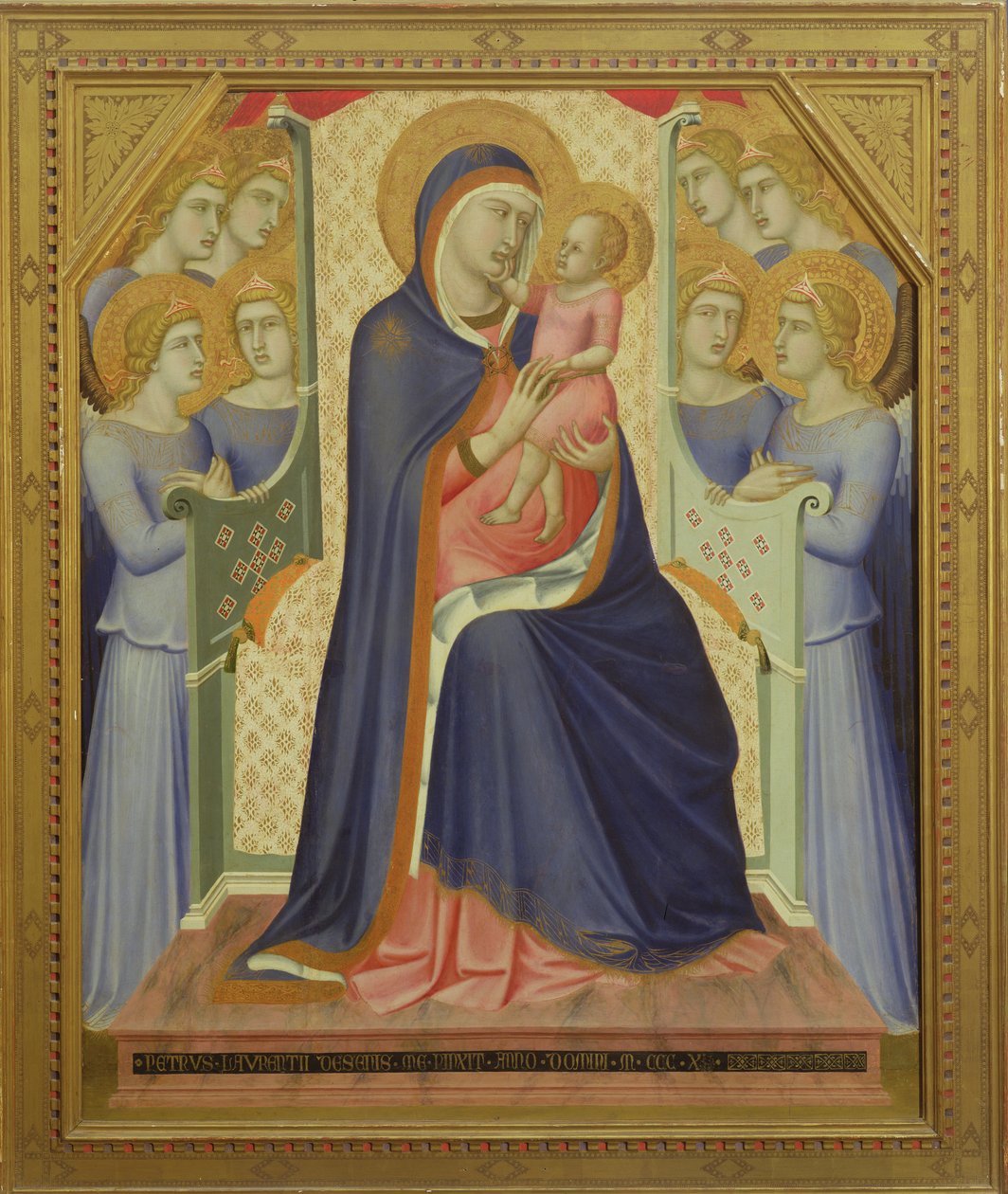 Szűz és angyalokkal trónoló gyermek, 1340 (tempera a panelen) alkotó: Pietro Lorenzetti