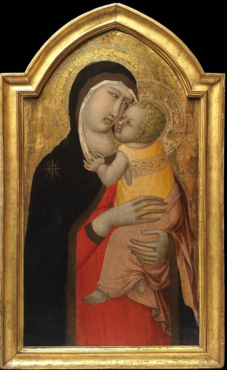 Szűz és gyermek par Lorenzetti, Pietro (kb. 1300-kb. 1348). Tempera panelen,, Magángyűjtemény alkotó: Pietro Lorenzetti