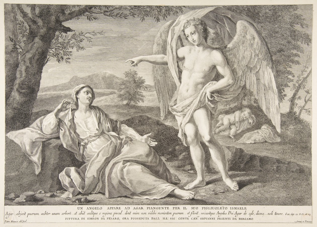 Egy angyal megjelent Hágárnak, 1727-72. alkotó: Pietro Monaco