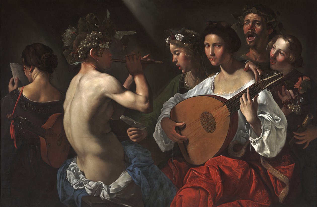 Bacchic koncert, 1625-30 körül (olaj, vászon) alkotó: Pietro Paolini