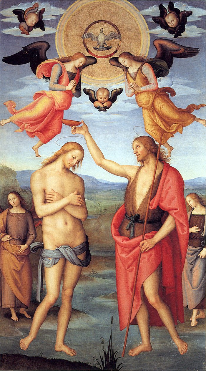 Krisztus keresztsége, c. 1512 alkotó: Pietro Perugino