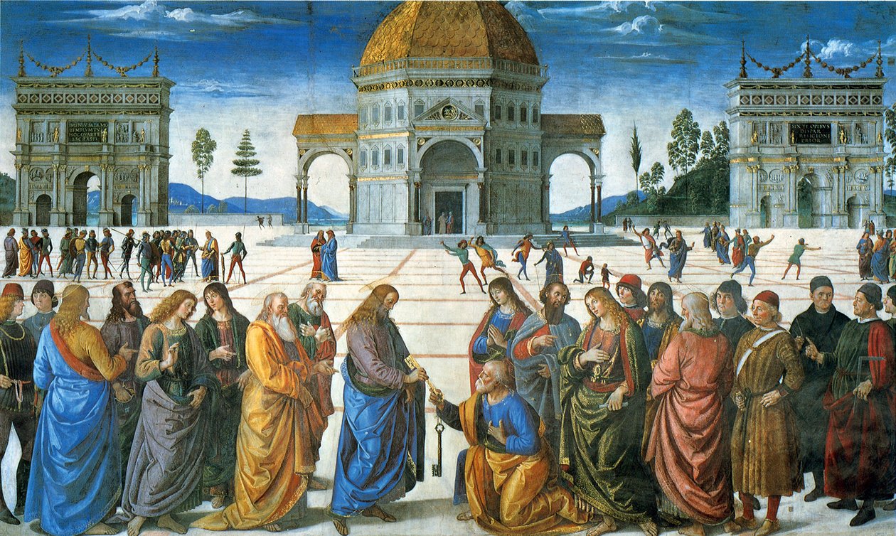 A kulcsok átadása Szent Péternek, 1481 alkotó: Pietro Perugino