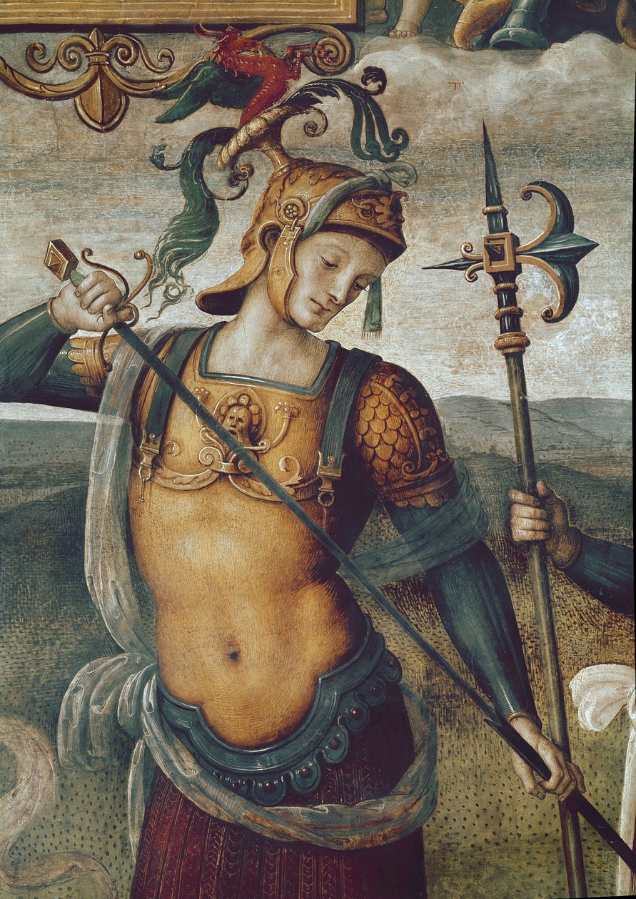 I. Leonidász spártai (i. e. 540-480), a lacedemoniak királya. Pietro Vannucci dit il Perugino (A Perugin) „Erő és mértékletesség hat ősi hőssel” című freskó részlete alkotó: Pietro Perugino