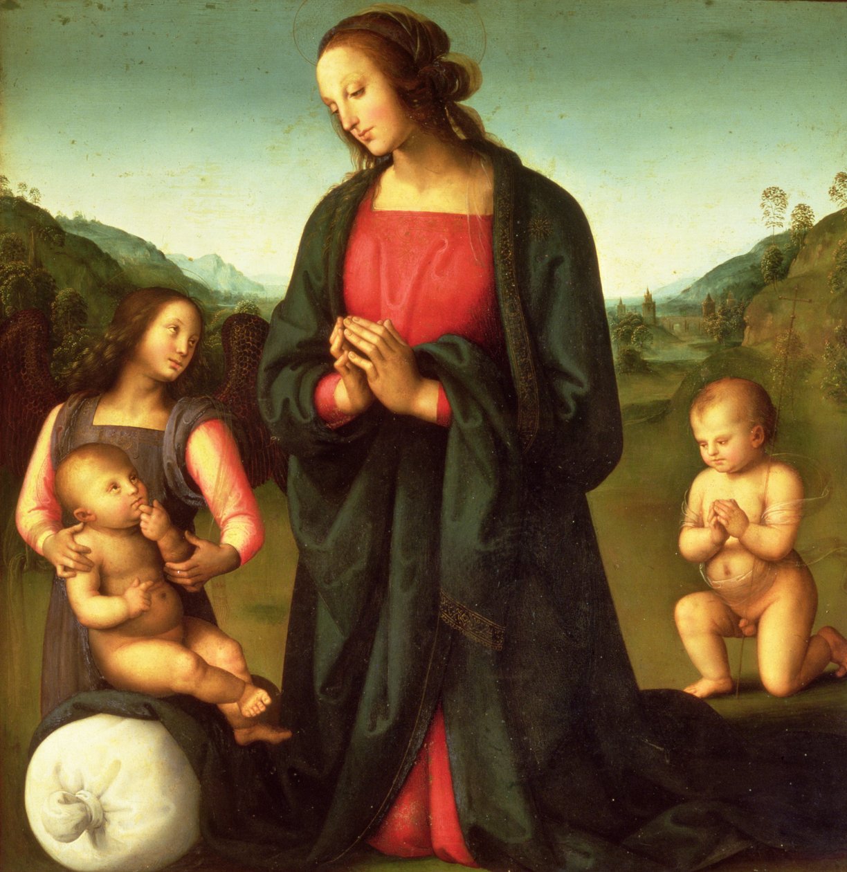 Madonna imádja a Krisztus-gyermeket (Madonna del Sacco) alkotó: Pietro Perugino