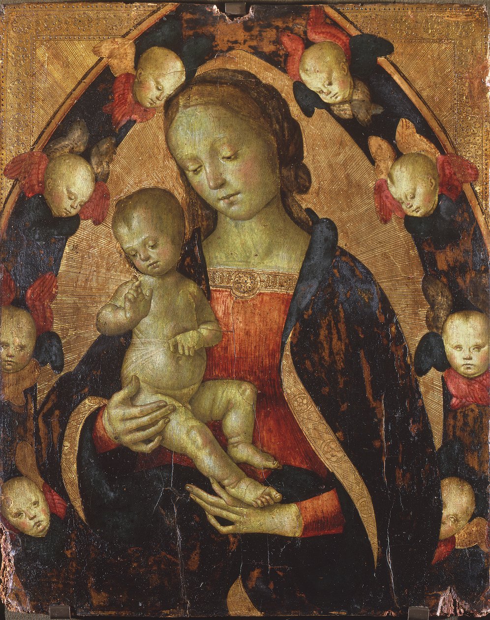 Madonna és gyermek kerubokkal körülvéve, 1475 körül alkotó: Pietro Perugino
