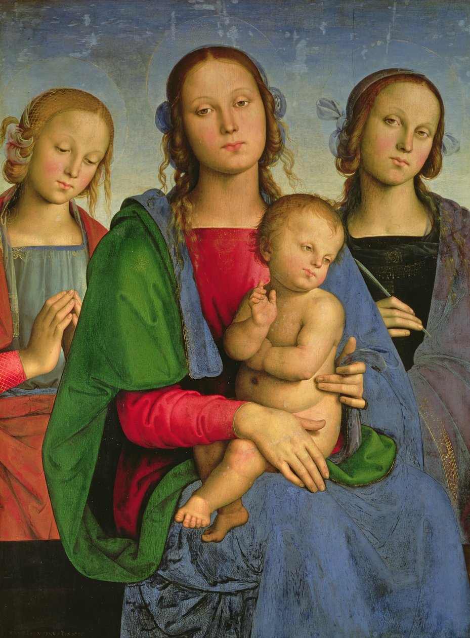 Madonna és gyermek Szent Katalinnal és Szent Rózával, 1493 (olaj, vászon a táblán) alkotó: Pietro Perugino
