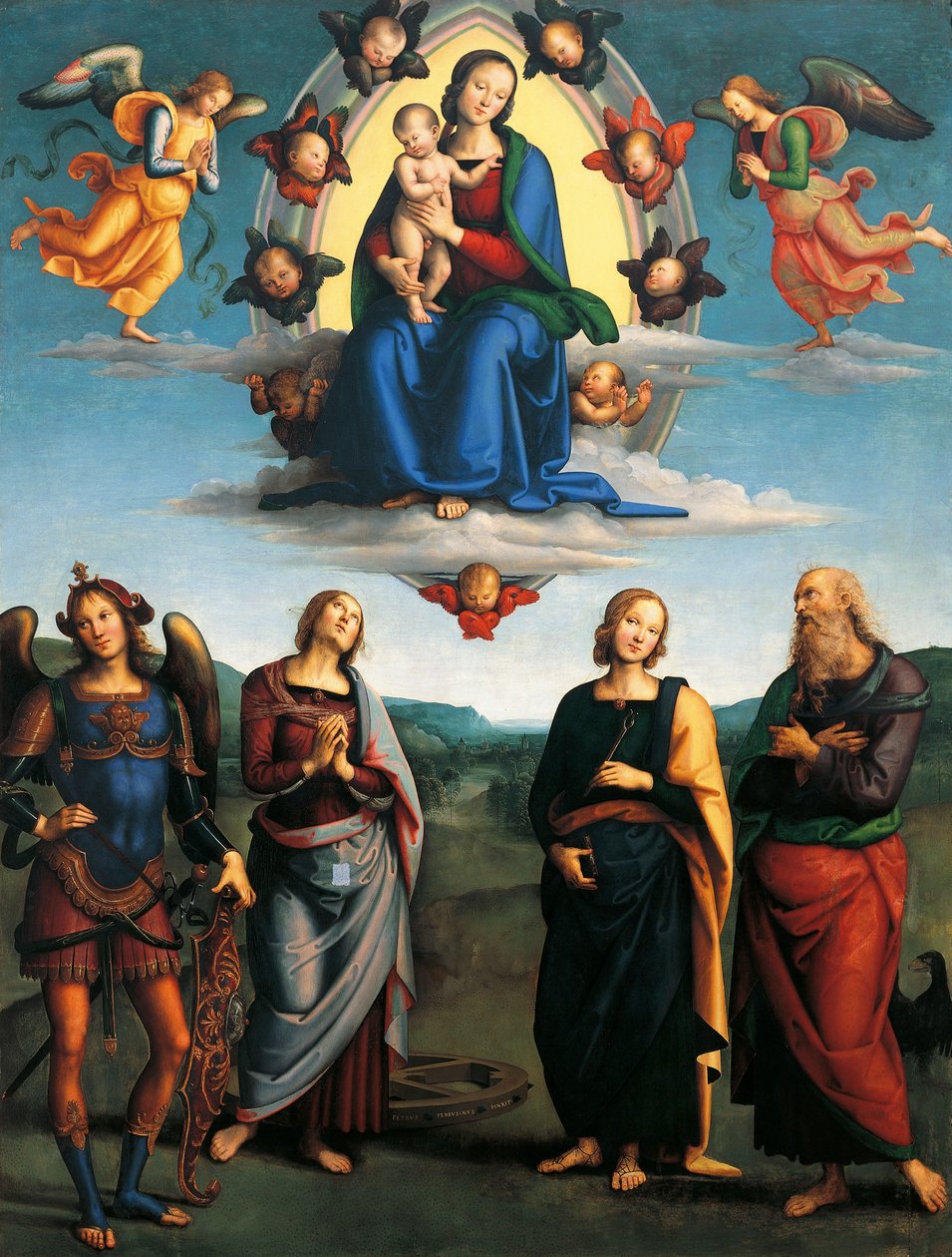 Madonna in Glory, kb. 1500-1501, Pietro Perugino (kb. 1450-1523), olaj, fa, 330x265 cm. alkotó: Pietro Perugino