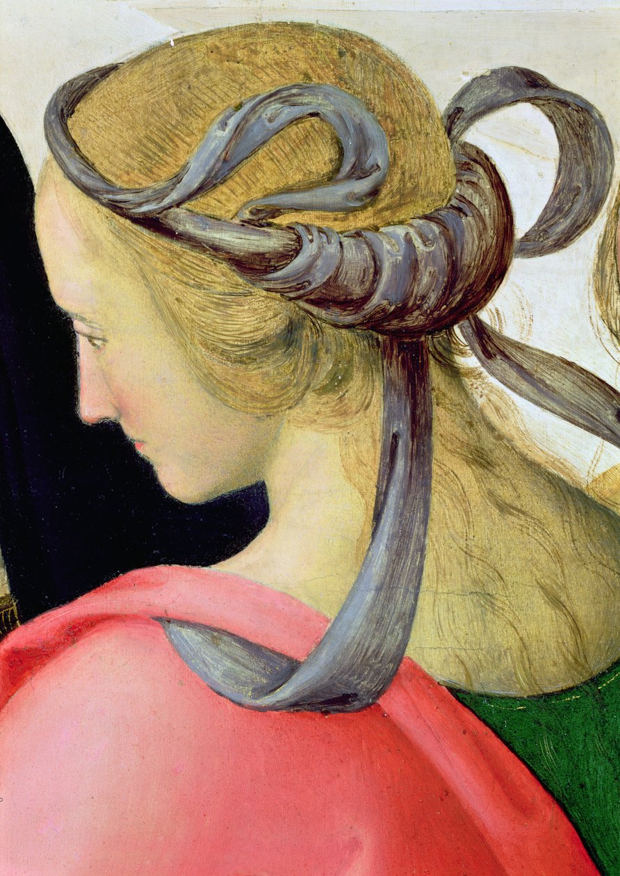 Szűz házassága, részlet a Szűzek egyik társát ábrázolva, 1500-04 olaj, vászon részlet 53750 alkotó: Pietro Perugino