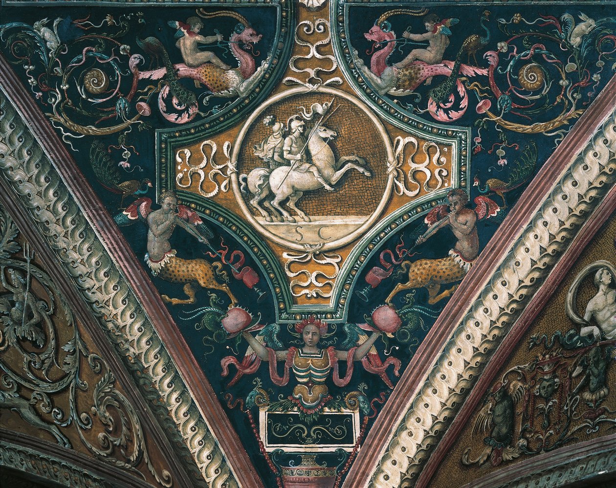 Bolygók és groteszk díszítő motívumok alkotó: Pietro Perugino