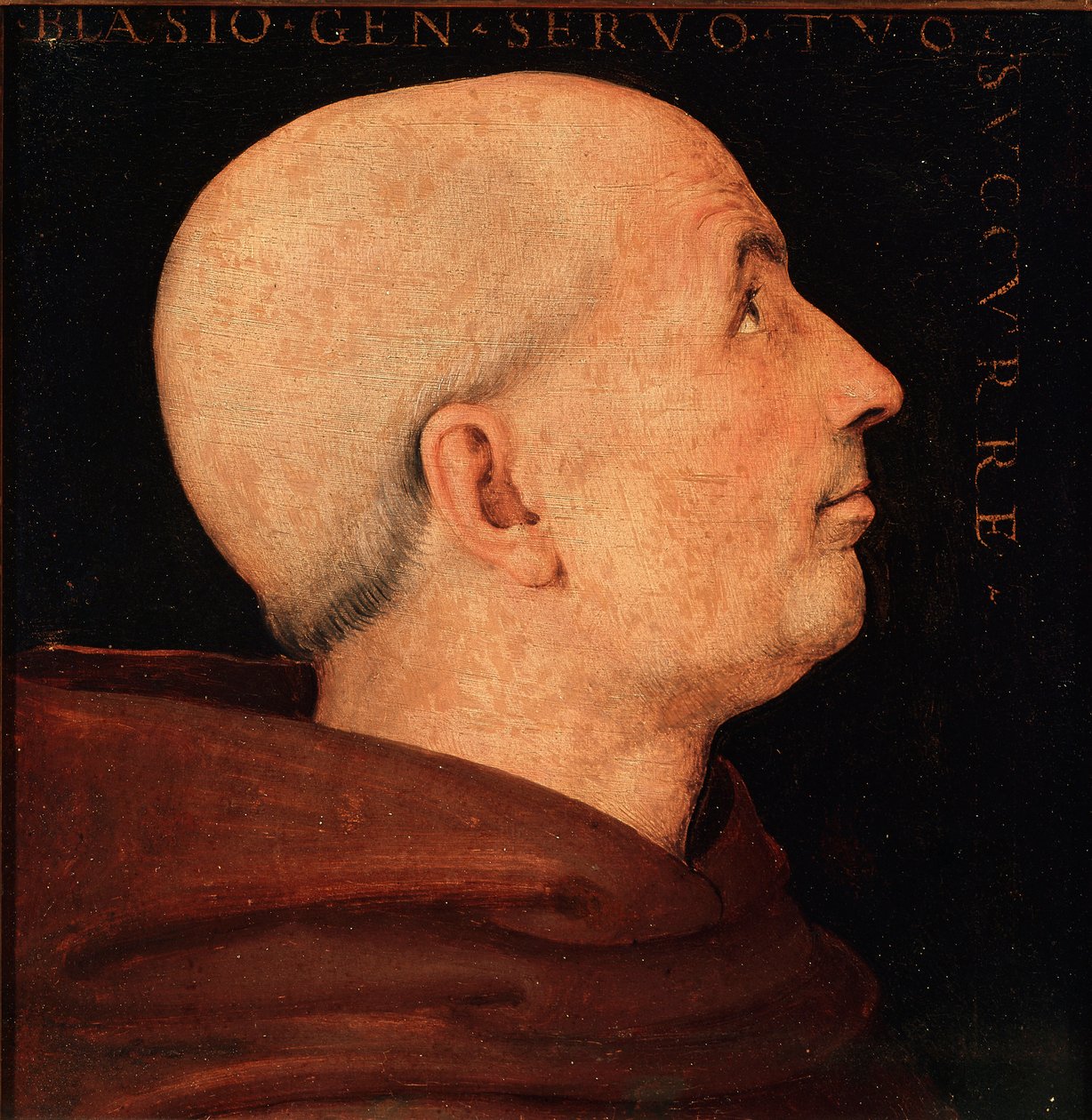 Don Biagio Milanesi, a Vallombrosa Apátsági Rend tábornokának portréja A Vallombreuse-i kolostorból származó szerzetes profilja. Pietro Vannucci dit il Perugino festménye (A Perugin alkotó: Pietro Perugino