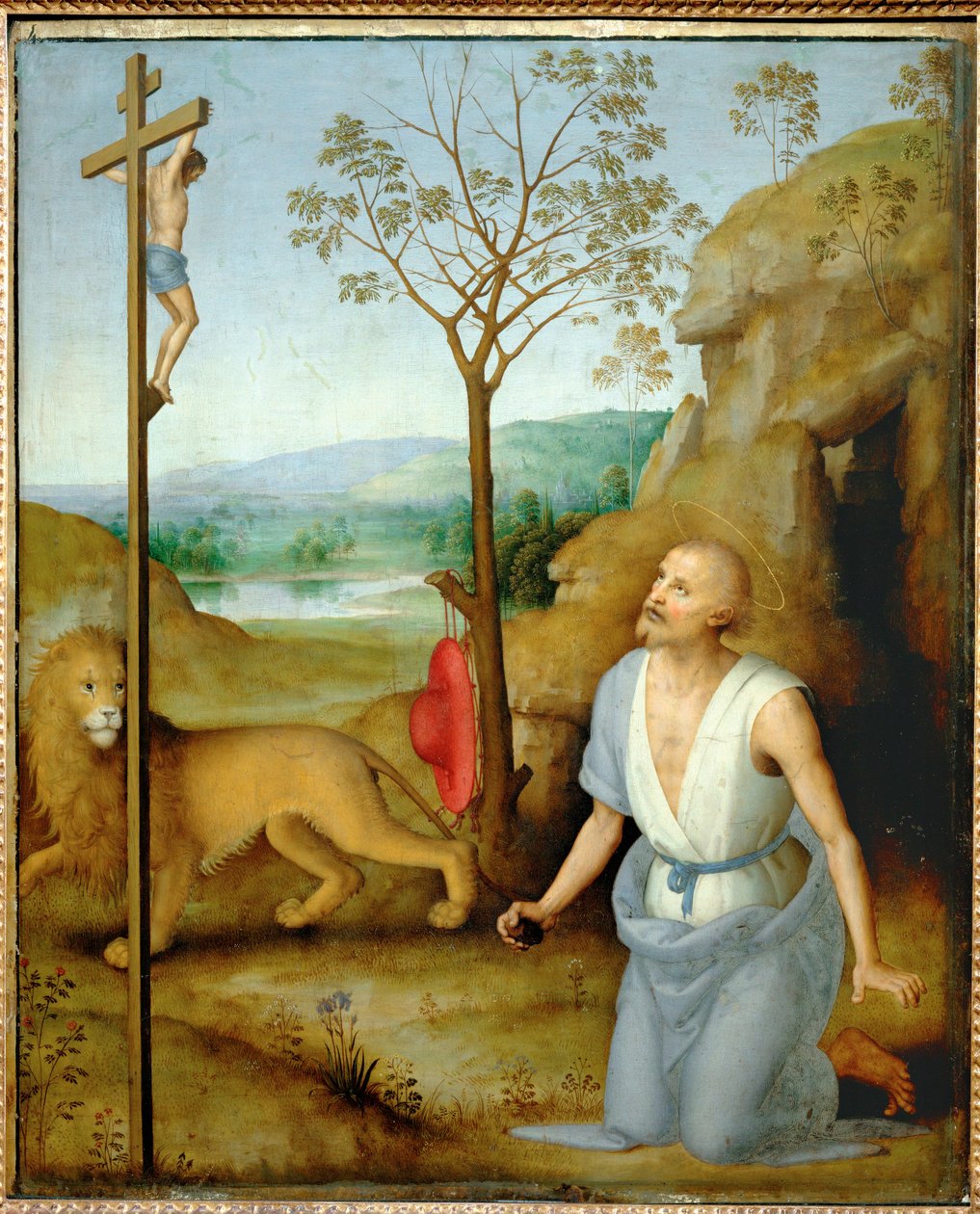 Szent Jeromos a sivatagban (festmény) alkotó: Pietro Perugino