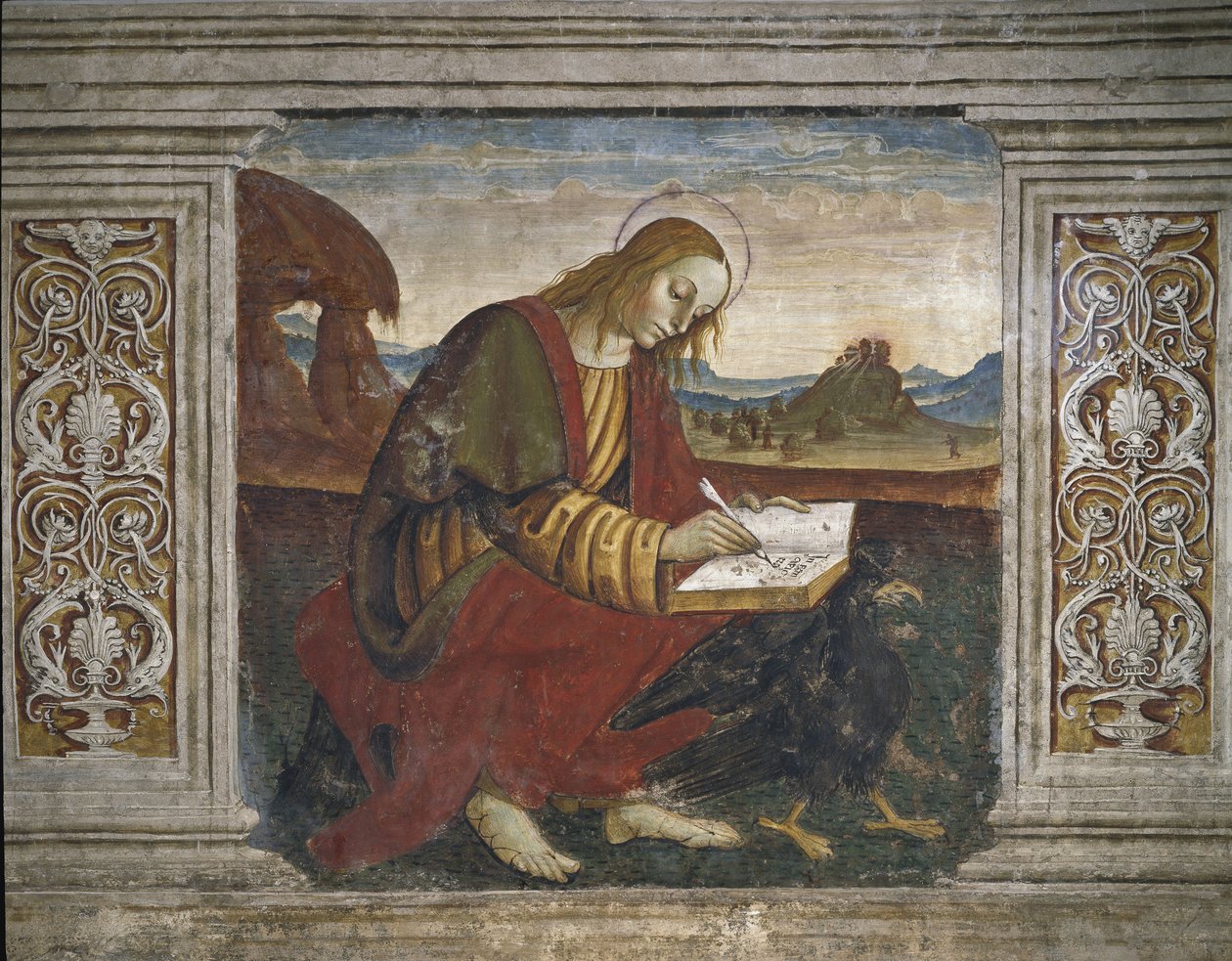 Szent János evangélista (freskó alkotó: Pietro Perugino
