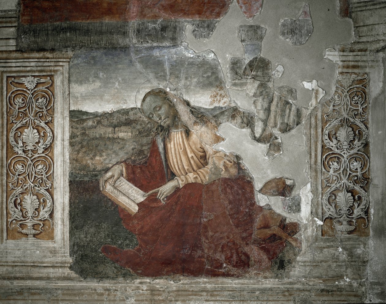 Szent Lukács evangélista (freskó alkotó: Pietro Perugino