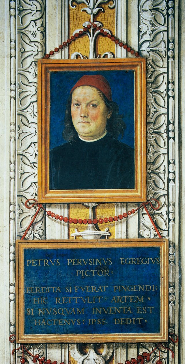 Önarckép és címblokk alkotó: Pietro Perugino