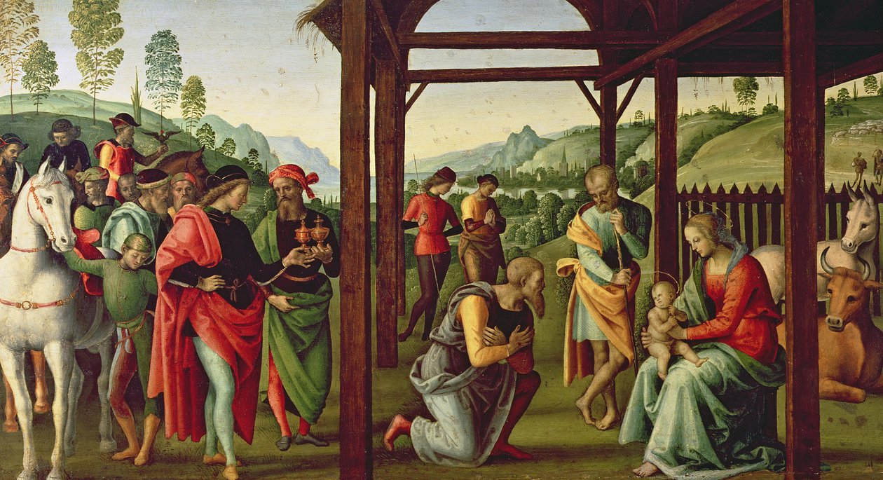 A mágusok imádása (lásd még: 94949) alkotó: Pietro Perugino