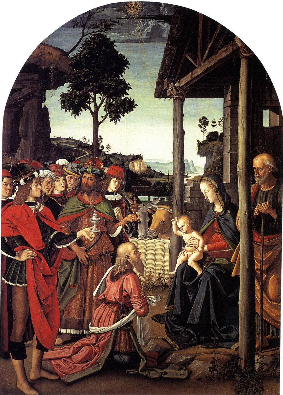 A mágusok imádása, kb. 1470-1480 alkotó: Pietro Perugino