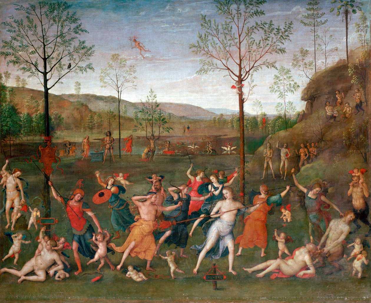 A szerelem és a tisztaság csatája, c1503-1523 alkotó: Pietro Perugino