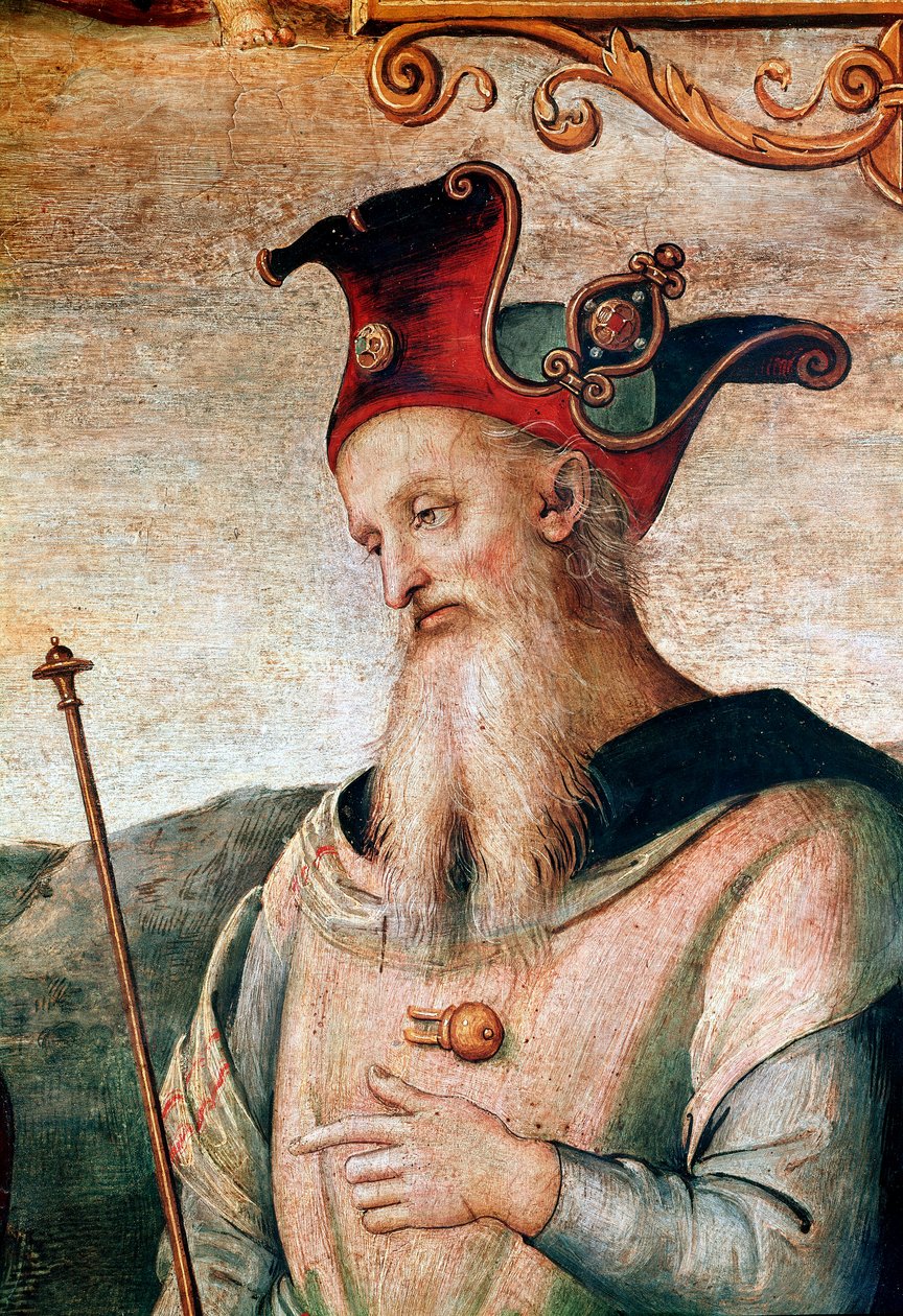 A görög stratégia és államférfi Periklész (Kr. e. 495-429) Pietro Vannucci dit il Perugino (A Perugin) „Erő és mértékletesség hat ókori hőssel” című freskójának részlete alkotó: Pietro Perugino