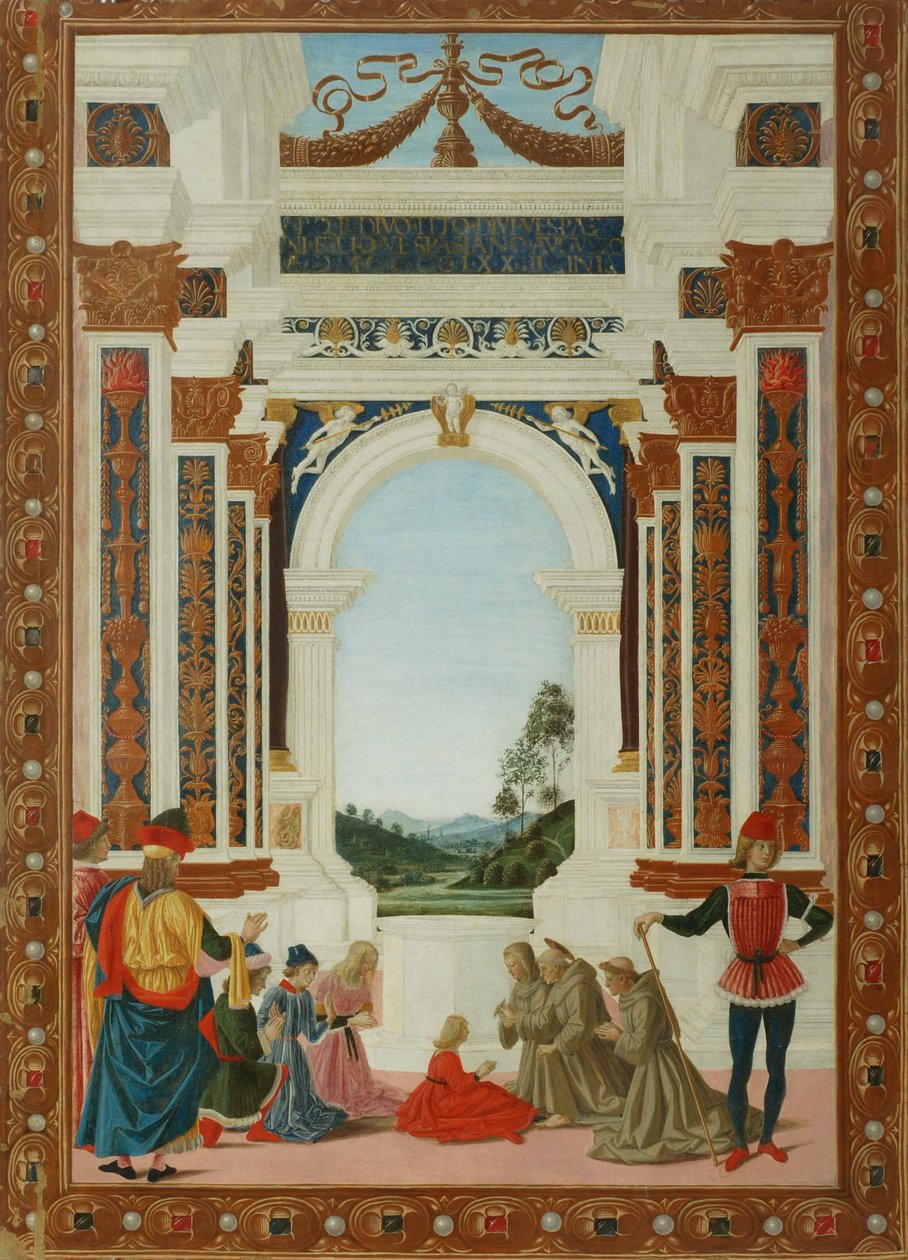 Szent Bernát gyógyító csodája, c. 1473 alkotó: Pietro Perugino