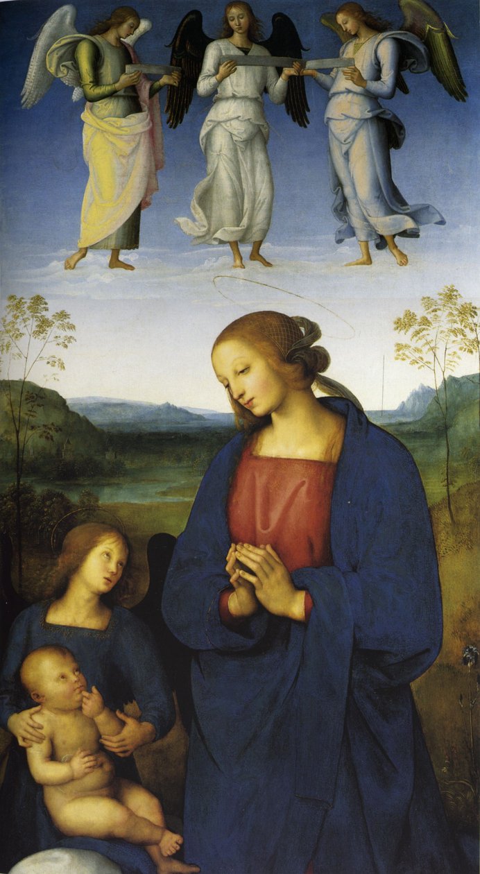 Szűz és gyermek angyallal, 1496-1500 körül (olaj, fa) alkotó: Pietro Perugino