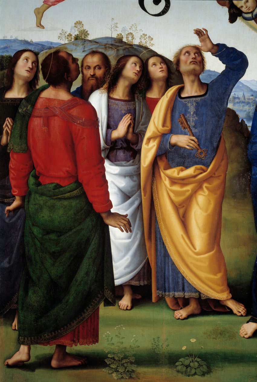 Krisztus mennybemenetele Az apotereket képviselő részlet. Pietro Vannucci dit il Perugino festménye (Le Perugin alkotó: Pietro Perugino