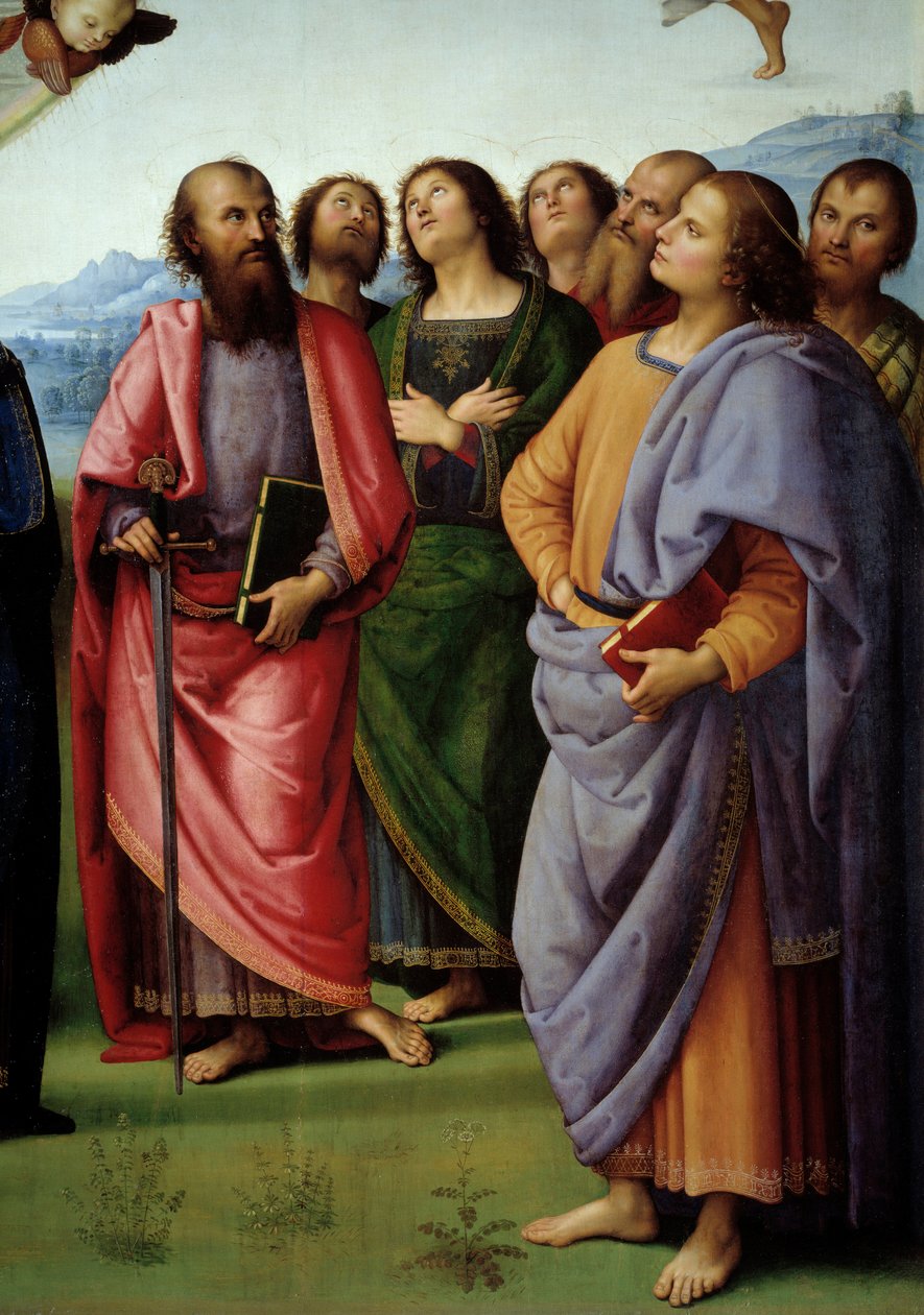 Krisztus mennybemenetele Az apotereket képviselő részlet. Pietro Vannucci dit il Perugino festménye (Le Perugin alkotó: Pietro Perugino