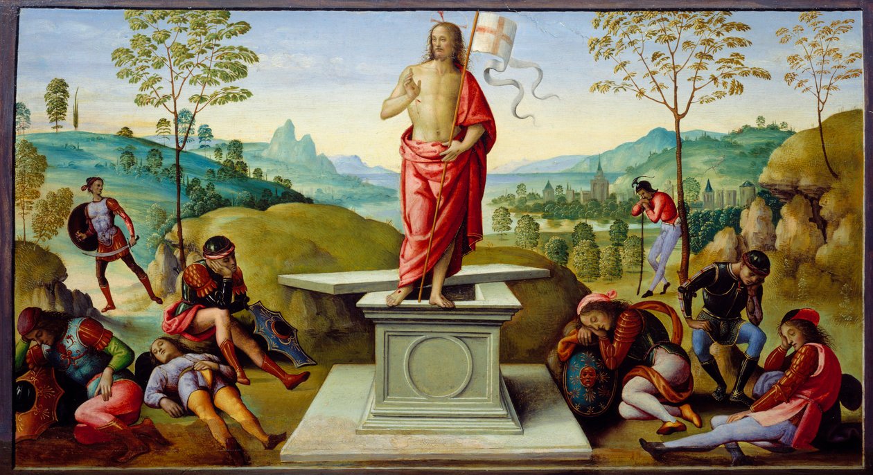 Krisztus feltámadása. Pietro, Cristoforo Vannucci, Le Perugin (1448-1523) alkotó: Pietro Perugino