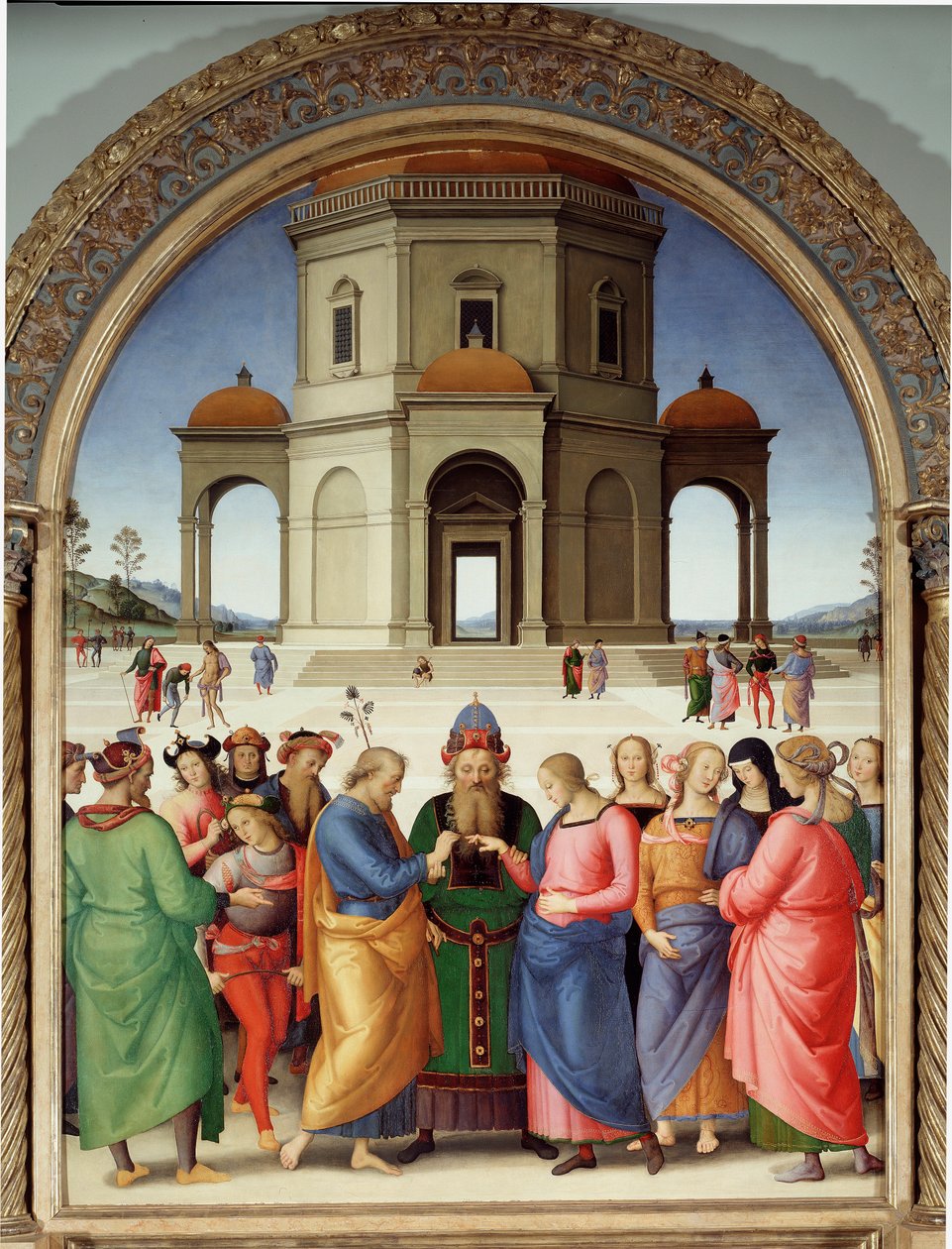 A Szűz esküvője Pietro Vannucci dit Il Perugino (A Perugin) festménye (1450-1523) 1504 V. 2,36x1,86 m Caen, Szépművészeti Múzeum alkotó: Pietro Perugino