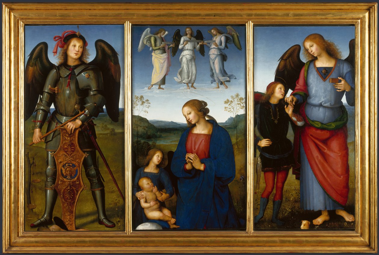 Három tábla egy oltárképről, Certosa, c. 1500 alkotó: Pietro Perugino