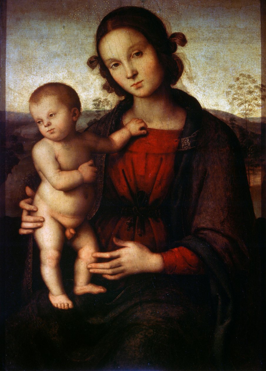 Szűz és gyermek, 15. század vége vagy 16. század eleje alkotó: Pietro Perugino