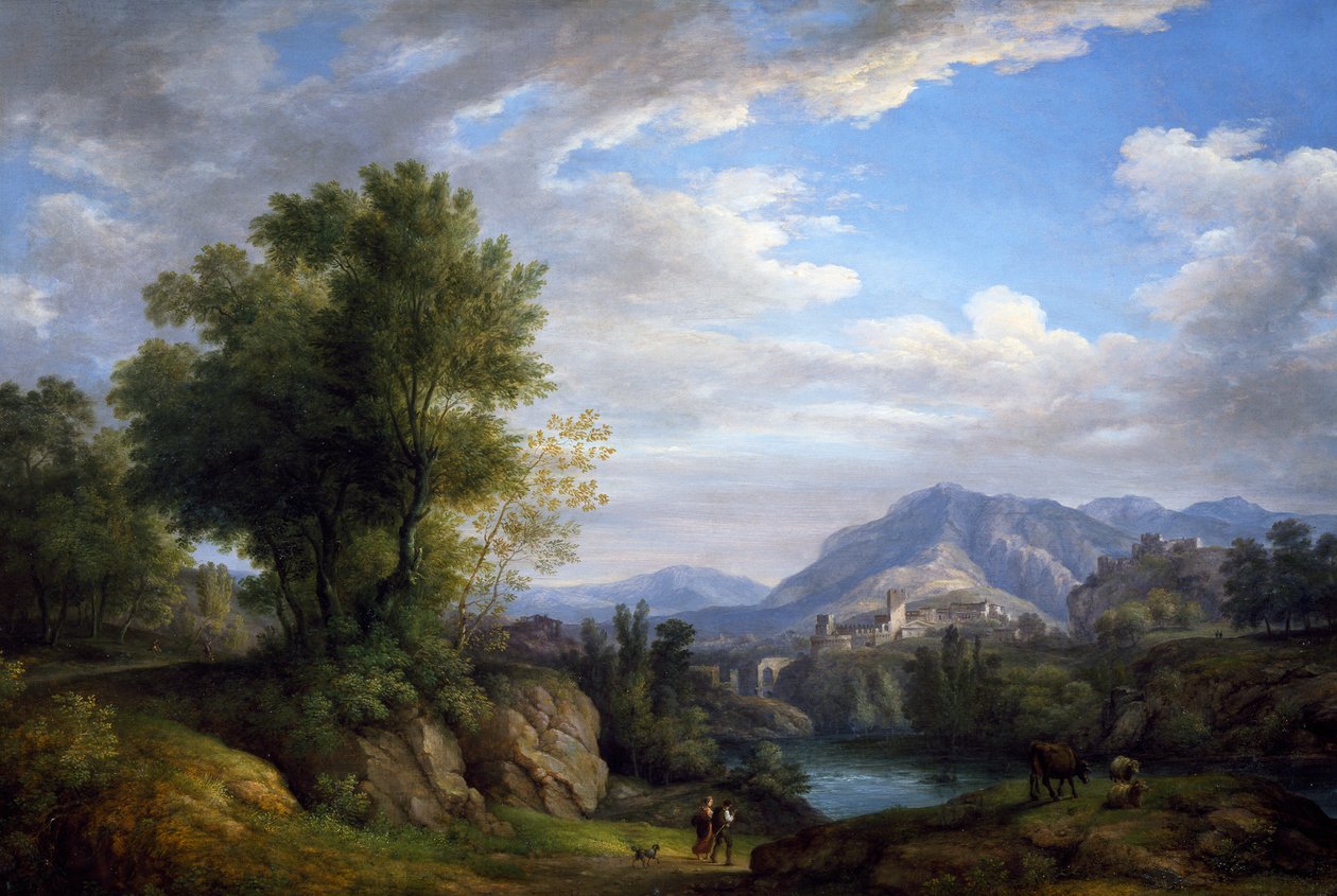 Tájkép, Pietro Ronzoni (1781-1861), olaj, vászon alkotó: Pietro Ronzoni