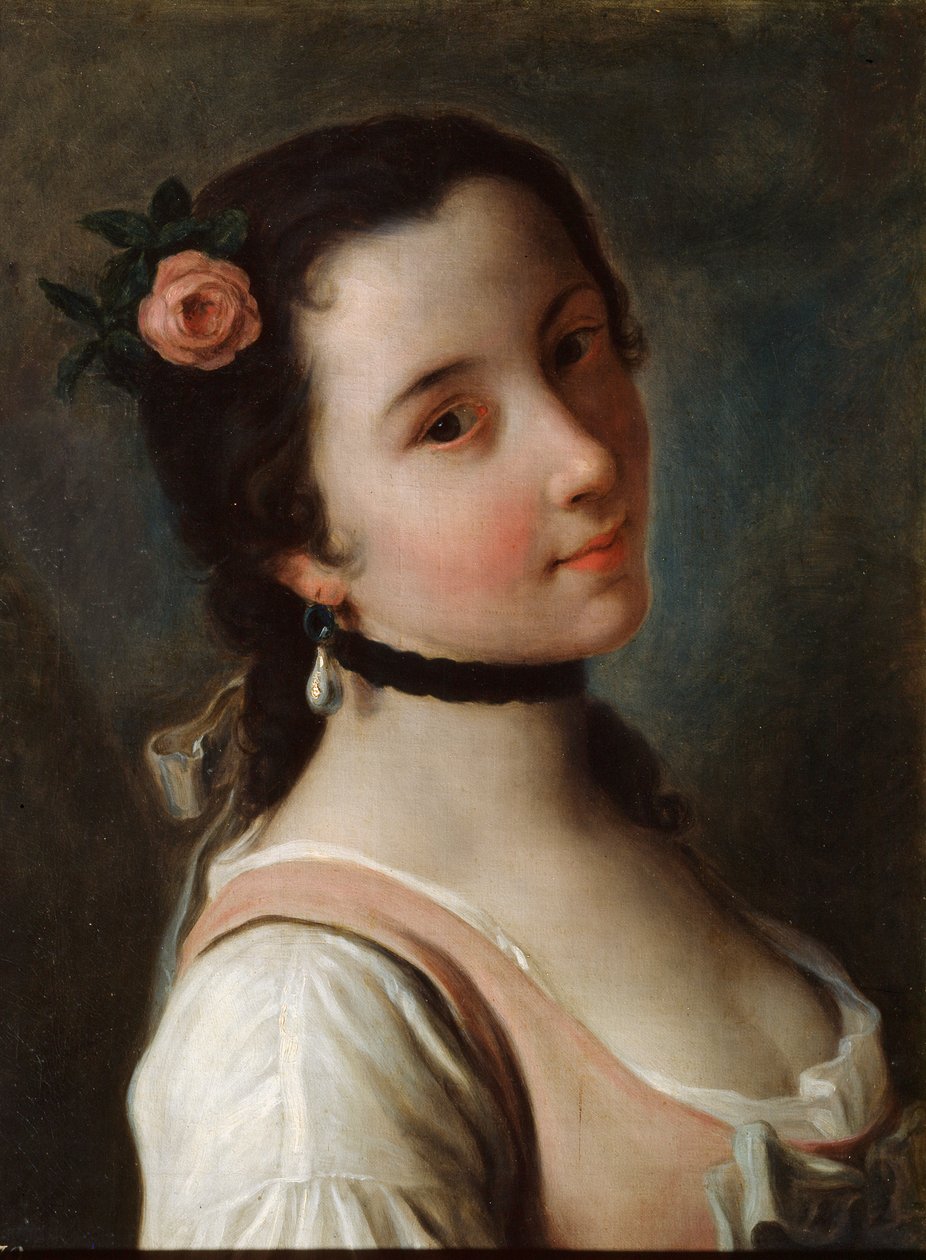 „Egy lány rózsával”, 18. század közepe alkotó: Pietro Antonio Rotari