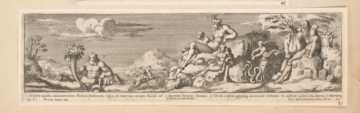 A Róma és Firenze közötti útvonal allegóriája Konstantin császár története (sorozat címe) alkotó: Pietro Sante Bartoli