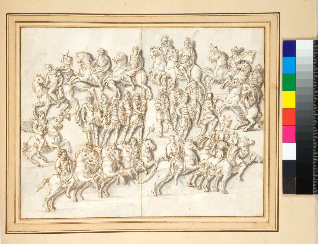 Antoninus Pius oszlopának alapja, keleti oldal (toll és szürke mosás) alkotó: Pietro Santi Bartoli