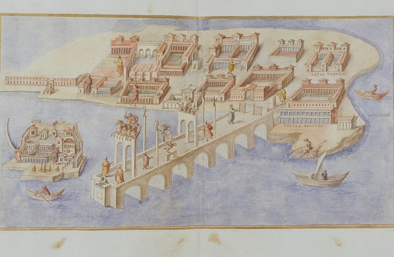 MS Gen 1496 Harbour Scene, 1674 alkotó: Pietro Santi Bartoli