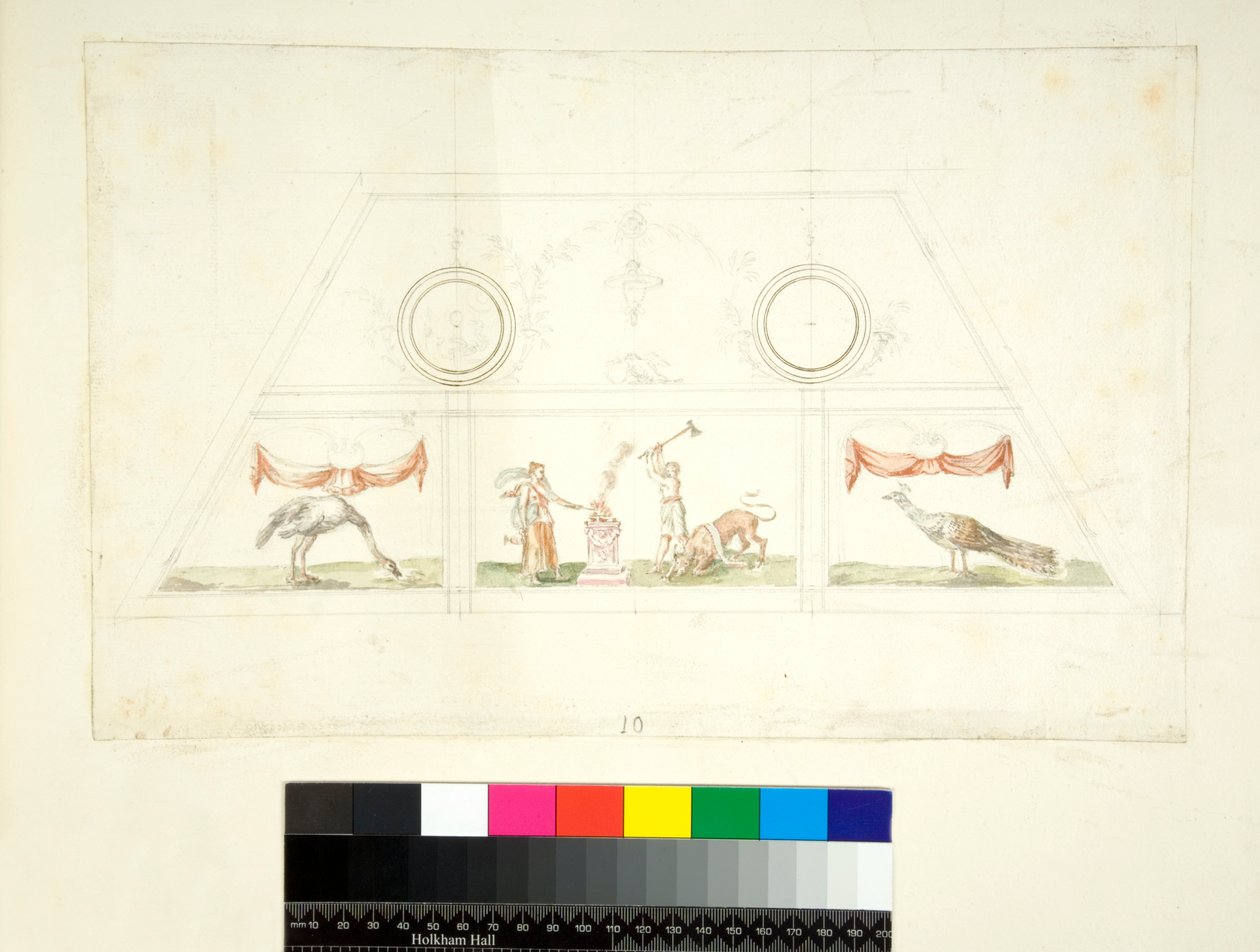 A Villa Madama boltozata (fekete kréta, némelyik tollal és barna tintával. Akvarellel színezve) alkotó: Pietro Santi Bartoli