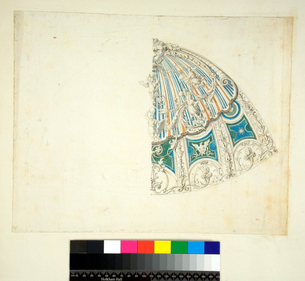 A Villa Madama boltozata (fekete kréta, némelyik tollal és barna tintával. Akvarellel színezve) alkotó: Pietro Santi Bartoli