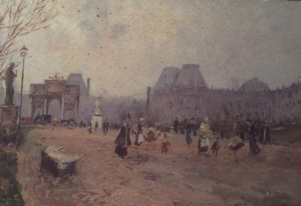 Kilátás a Tuileries-kertre, Párizs alkotó: Pietro Scoppetta